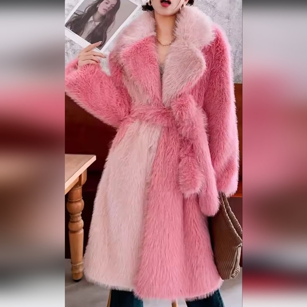 Lareti Belted Faux Fur Coat - Picture 7 of 8